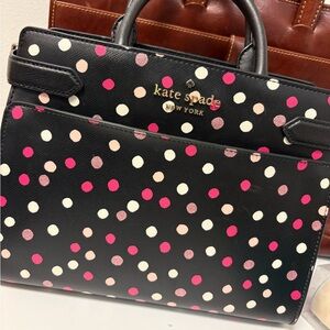 Kate Spade Black and Pink Polka Dot Satchel